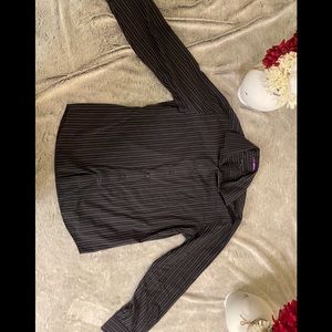 Men’s black and white button-down